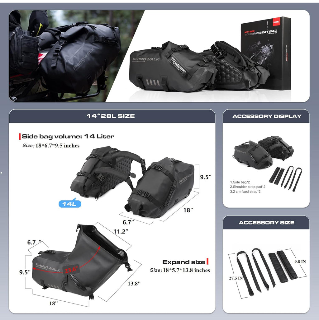 Rhinowalk Motorcycle Saddle Bags
